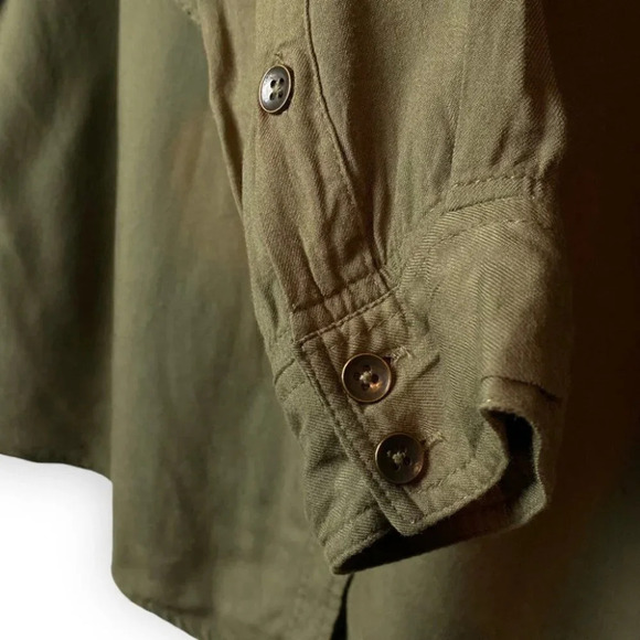 Torrid Green Embroidered Twill Button Shirt - Picture 9 of 11